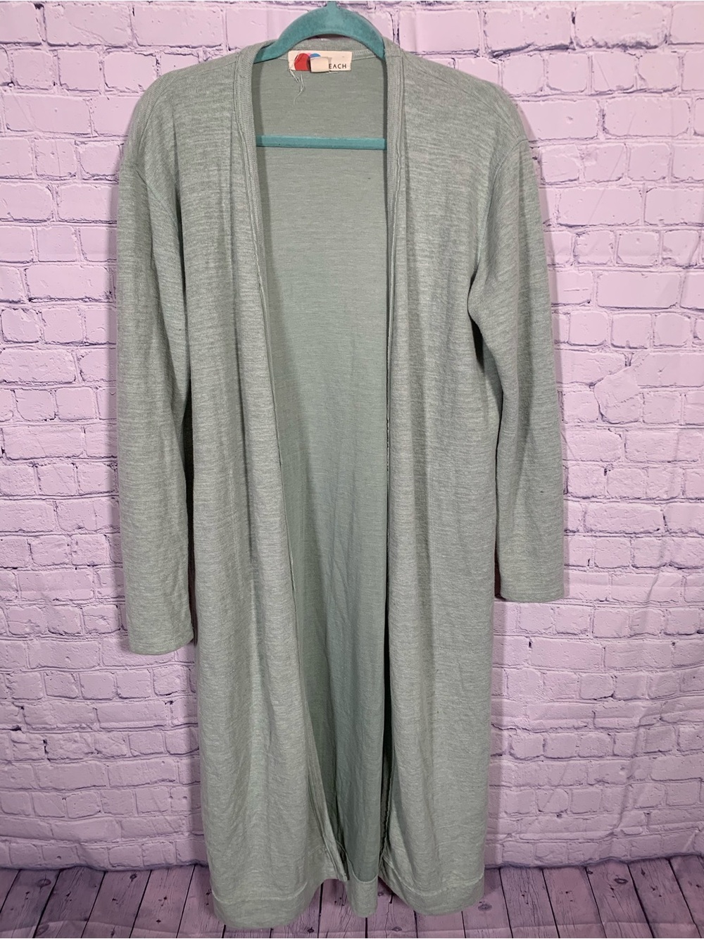 Free People Beach Womens Long Length Cardigan Blue Green Size S Lagenlook Casual